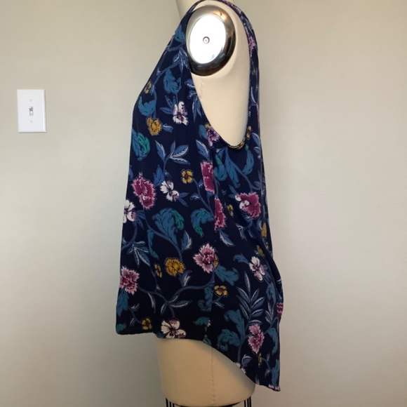 High low blue floral tank - Picture 2 of 5